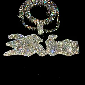 Diamond Fine Jewelry Pendants & Charms  Quality Customized Iced Out Silver Hip Hop Diamond Pendant