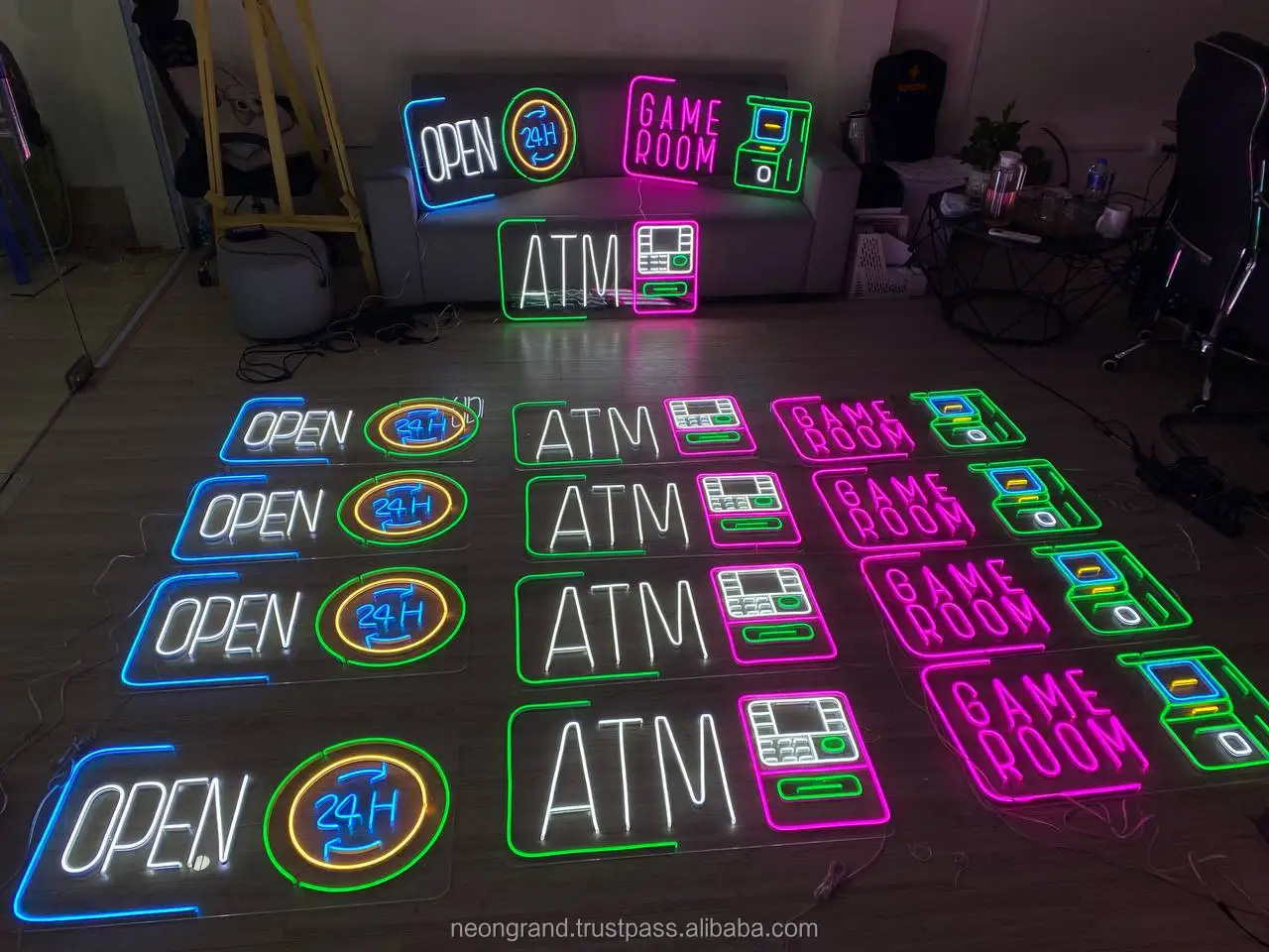 Wholesale Dropshipping Flamingo Neon Palm Tree Sign Tropical Plant Led