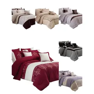 KOSMOS Bed Linen Wedding Luxury Embroidery Microfiber Bed Comforter Set