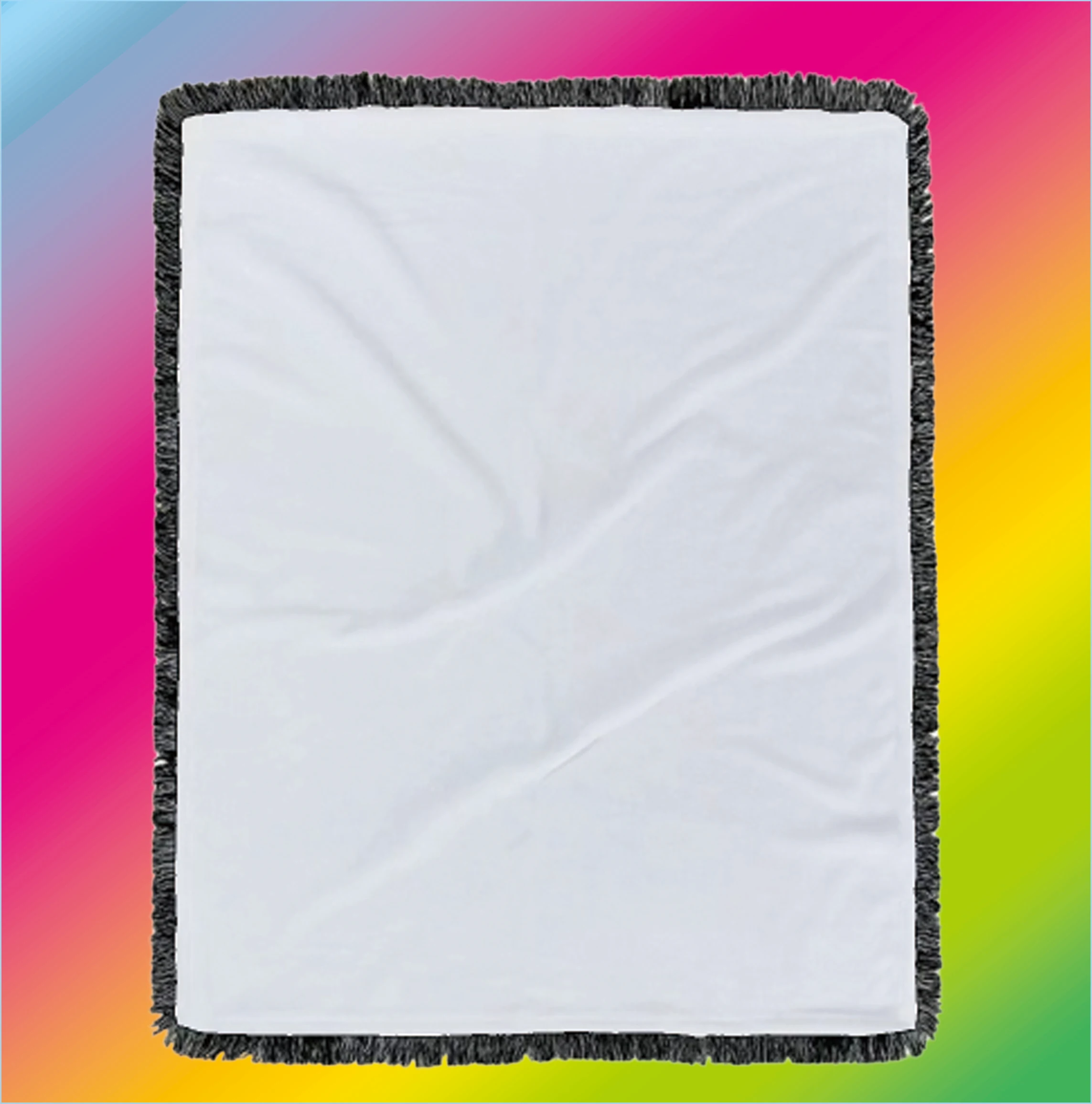 Plush Customizable White Blank Single Panel Sublimation Throw Blanket With Tassel Buy White