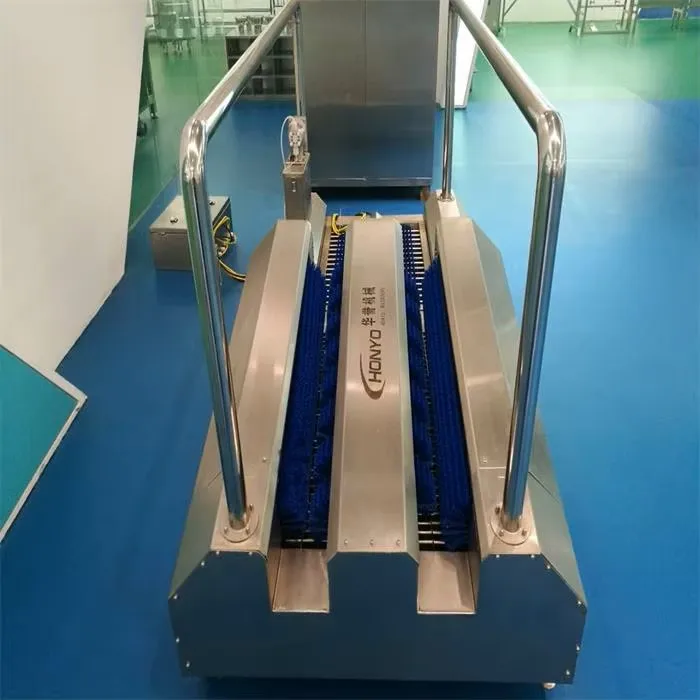 Stainless steel handheld boot washing machine designed to industrial hygiene standards