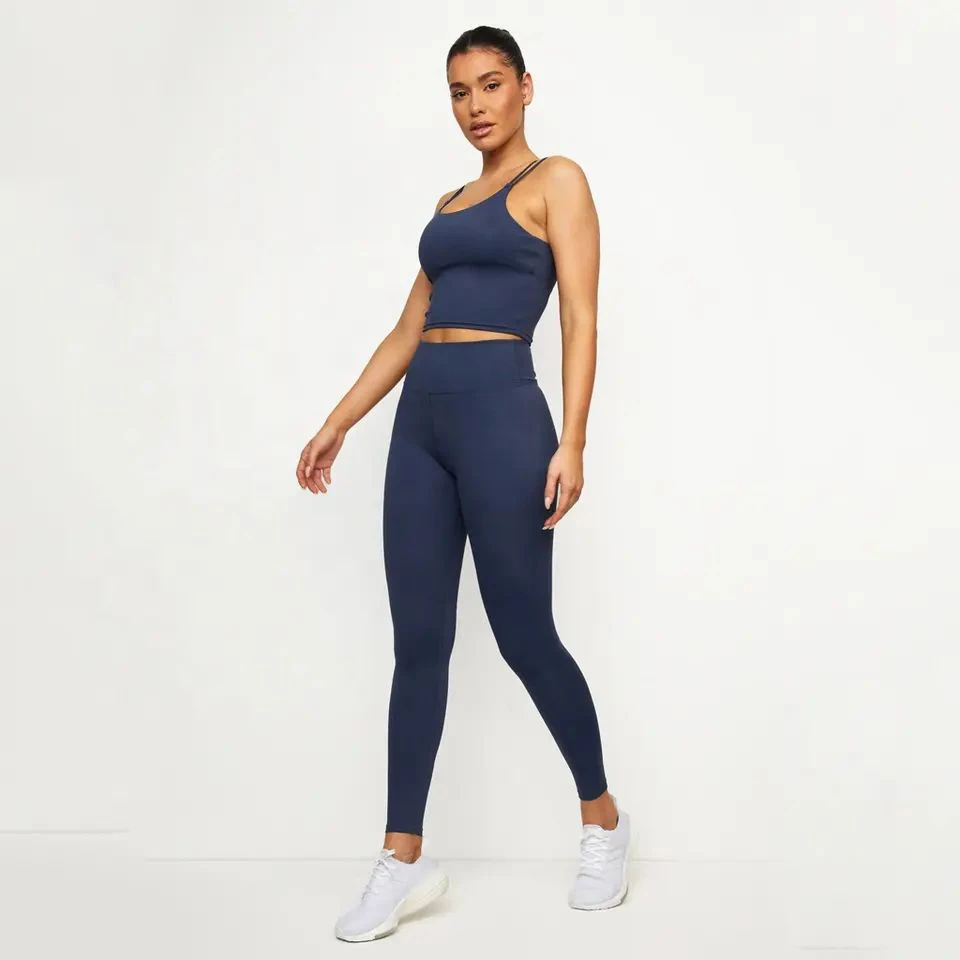 Ergocar Yoga Set Damen - 2-teilig Crop Top & 2in1 Shorts Hohe Taille