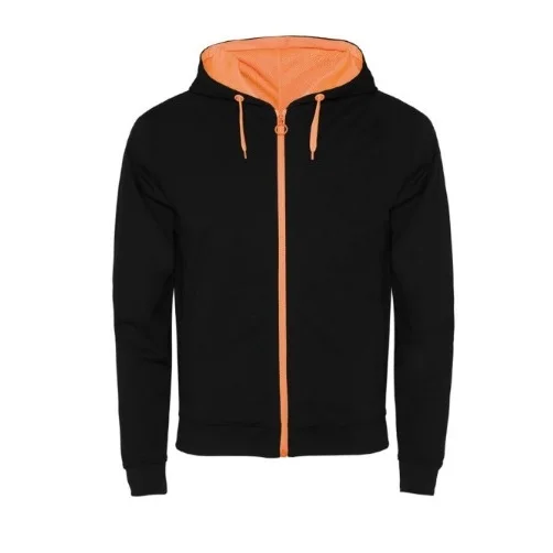 AG PARTS 4x4 Hooded Sweatshirt with Zipper-Black Exterior/Orange Interior-Size XXL SUITABLE for LAND ROVER FUJIXXL
