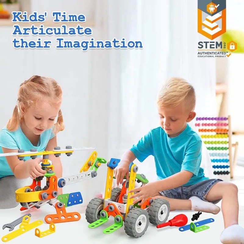 165pcs Stem Toys Kit Educational Construction Engineering Building ...