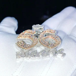 Iced Out Silver Hip Hop pendant Diamond Pendant  Moissanite Diamond Pendant 925 Sterling High Quality Customized