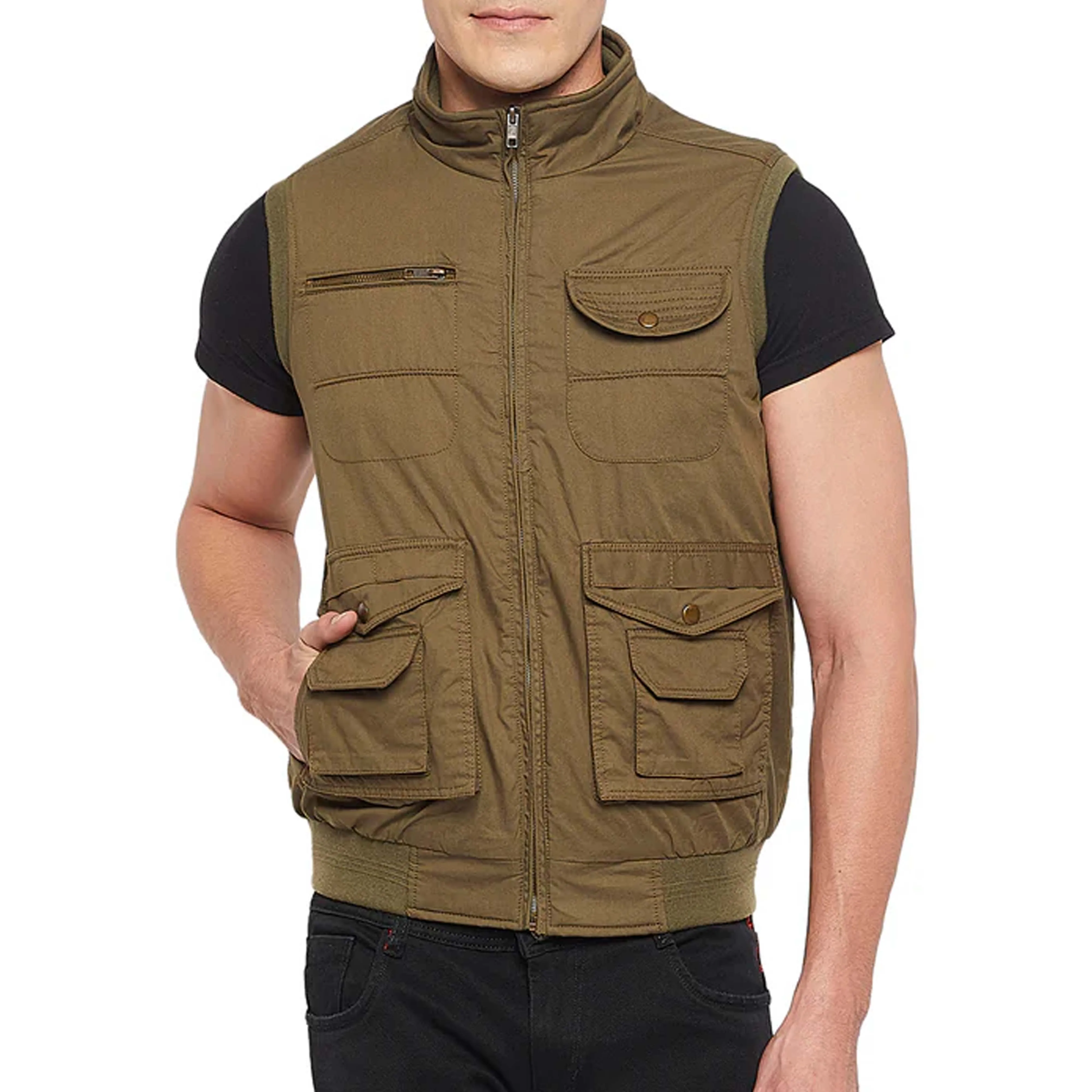Wholesale Casual Custom Jacket Sleeveless Men Vest Jacket Utility