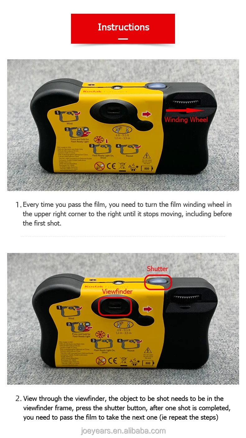 Kodak Funsaver Disposable Film Camera Kodak Funsaver One Time Use Single Film Camera With