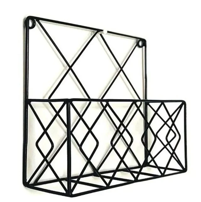 2 Tiers Magazine Rack Standing Metal Holder Retro Hotel Reception News Paper Stand Decorative