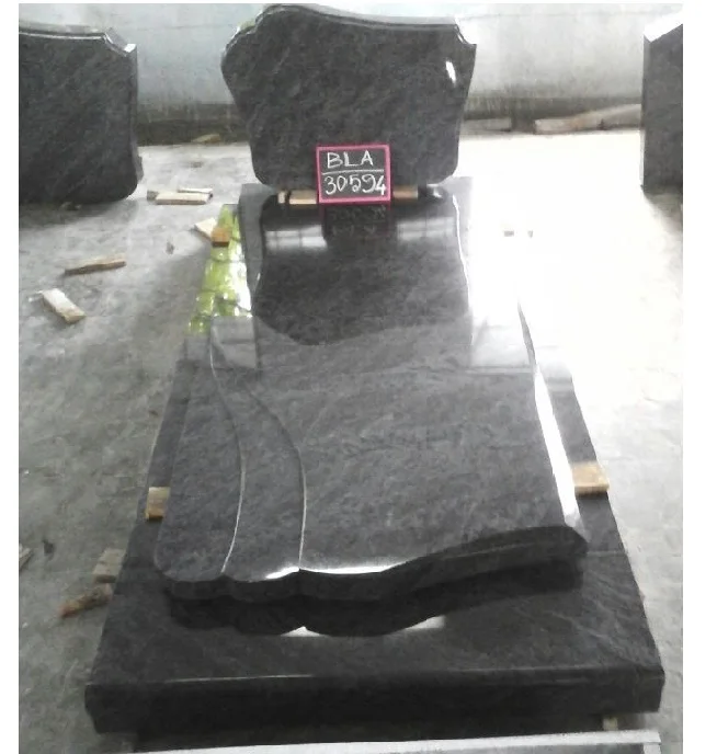 Modern Graphic Design 3D Model Funeral Headstone Wholesale Granite Tombstone with Cross Cemetery Monument