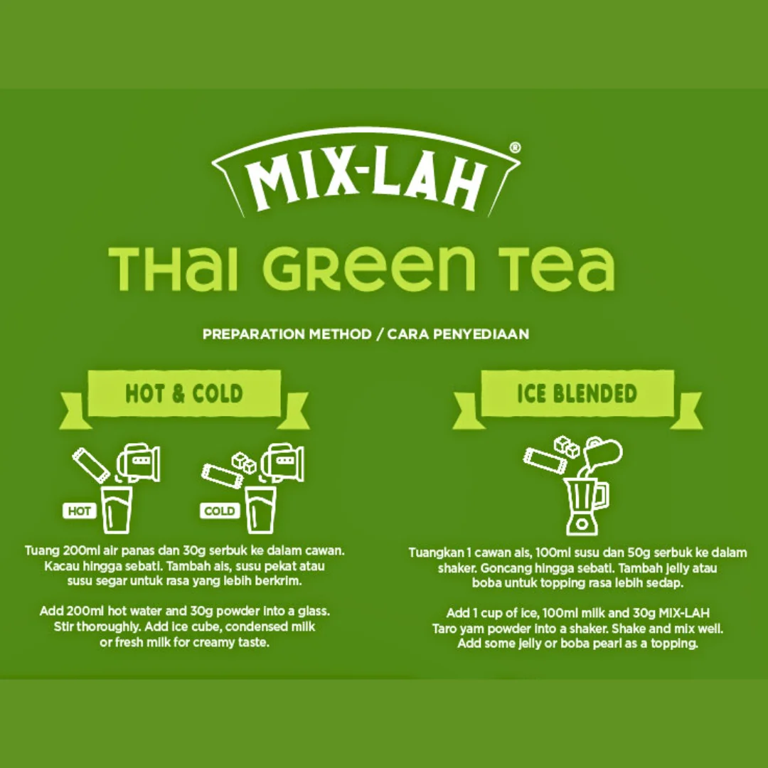 Thai Green Tea Milk Tea Instant Bubble Tea Powder Mix Premium Quality