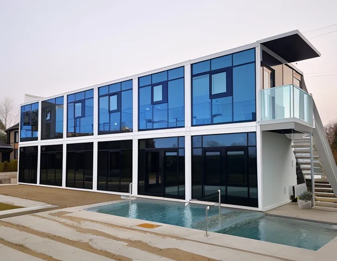 Structure Modular House Wall Prefab House Prefabricated Steel with Big Glass Luxury Container Contemporary Office Building Ig
