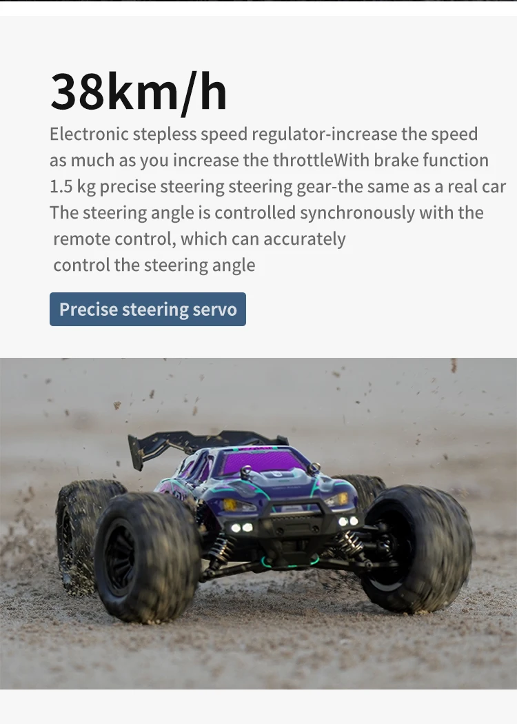 SCY-16102 1/16 4WD RC Truck Max-Speed 38km/h Brushed Motor 2.4Ghz Remote Control Off-road Vehicle RC Cars Kids Toys Boys Gifts