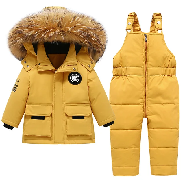 Winter New Baby Warm Down Suit Coat And Romper Down Jacket and pants Girls Feather Padded Baby Down Jacket Two-Piece Suit