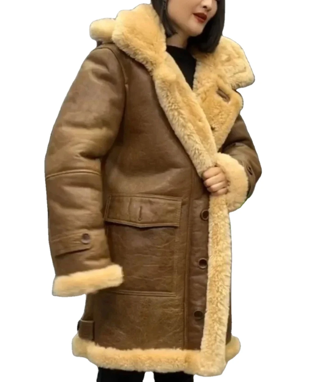 New Arrival Genuine Sheepskin Shearling Jacket Women