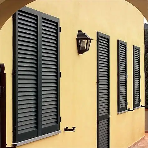 Jalousie Window Extruded Aluminum Frame Security Storm Shutter Glass PVC Aluminum Blade Exterior Louvre Windows