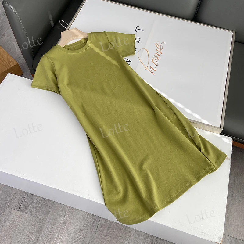 cotton t-shirt dress wholesale Women's Cotton T-Shirt Dress White / XL