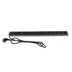 Vertical 12ways EU Schuko PDU German Type Horizonta Schuko Sockets PDU With On/Off Switch DIN49441