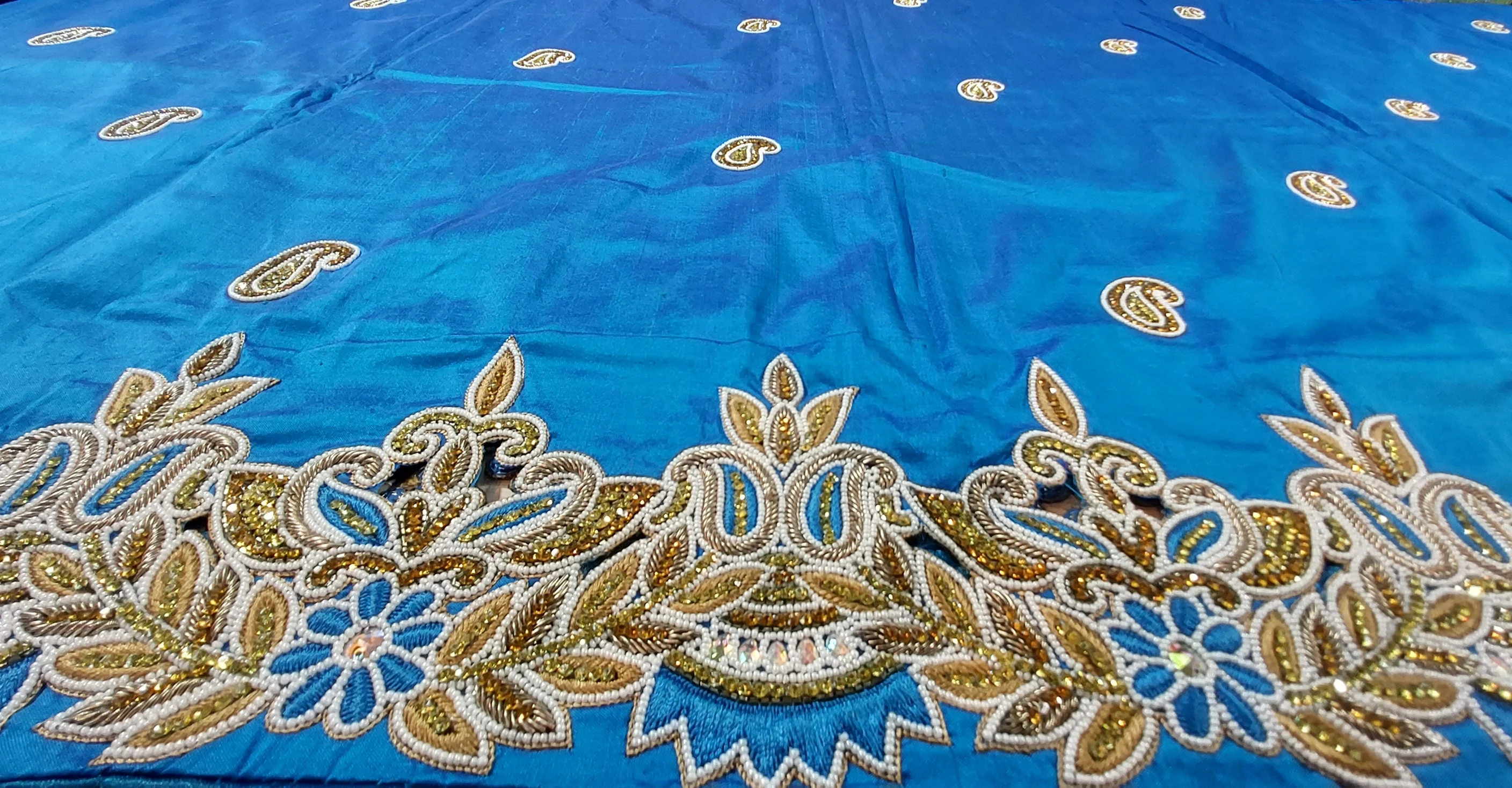 Best African George Wrapper Fully Indian George Fabric Heavy Beaded A798ef162ea0545df860c2692b3ead7129