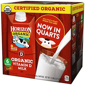 Horizon Organic 8 Oz. PET Material Shelf-Stable Whole Milk Boxes 12 Pack for 0-12 Months Baby & Kids Feeding Product