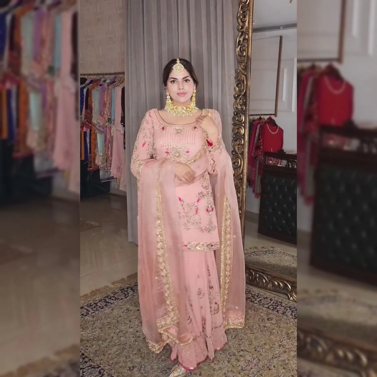 Heavy Exclusive Design of Fancy Embroidery Salwar Kameez Partywear Sharara Suit Women Sharara for Girls Indian Sharar Dress