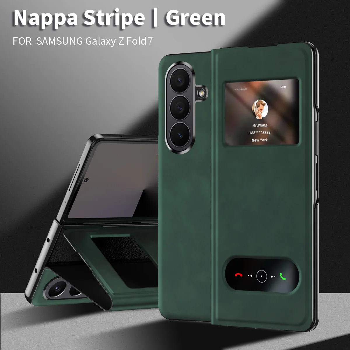 XUTONG for for Z Fold 7/6/5 Mobile Phone Case Elegant Business Window Plain Anti-Drop Shockproof PU+PC Material Phone