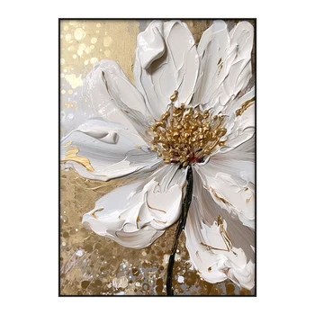 Original Art Modern Flower Hand-Painted  Wall Art for Home Decoration Custom Size texture Oil on Canvas for Living Room