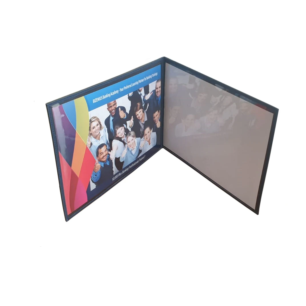 Cheap Two Side Certificate Book Fold Cover / New Style Leather Cover for School Colleges Certificate Holder Design