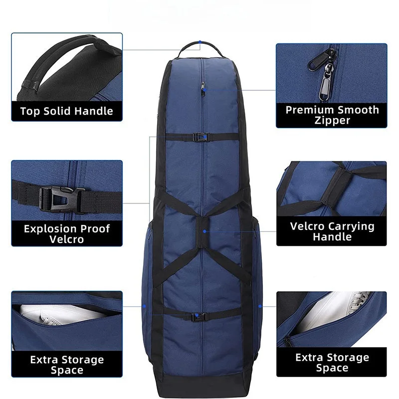 Wholesale Folding Travel Golf Bag With Wheels Golf Aviation Bag Custom