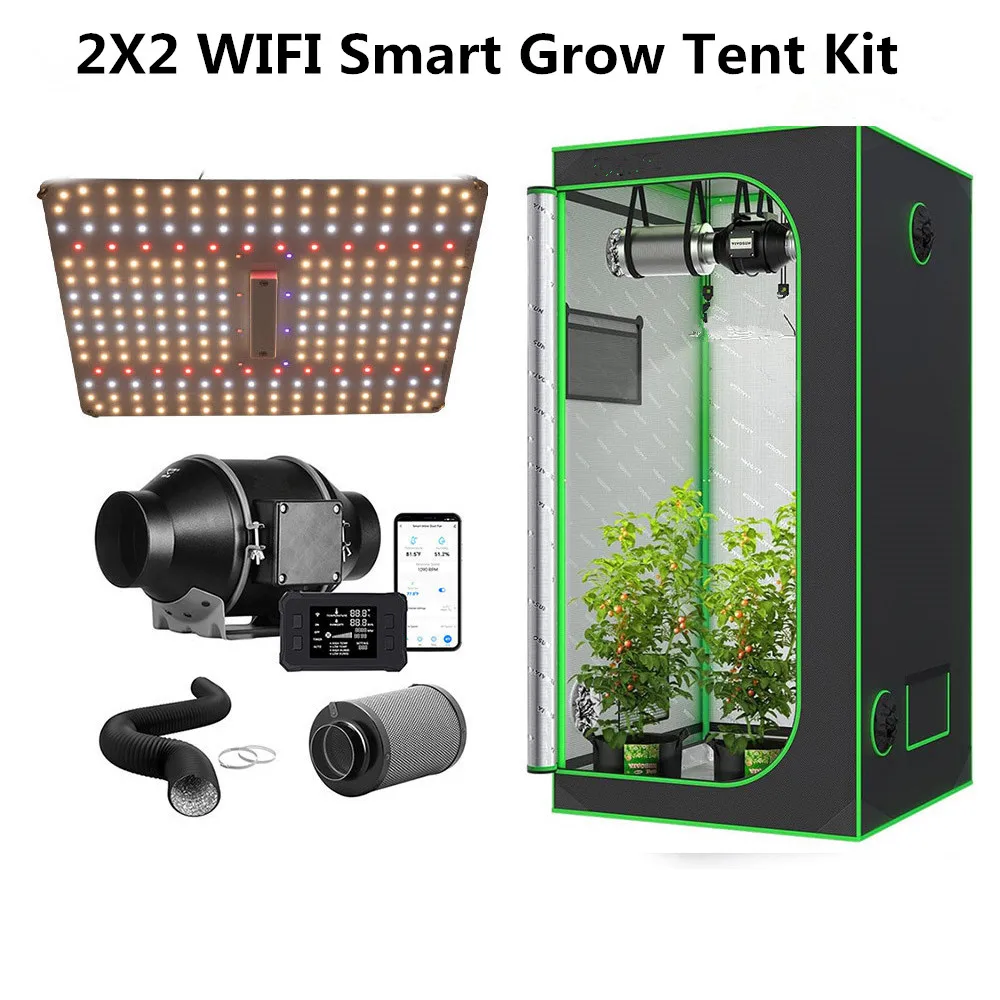 Bavagreen 2x2 Smart Growing Tent Kit Samsung Led Grow Light Wifi App
