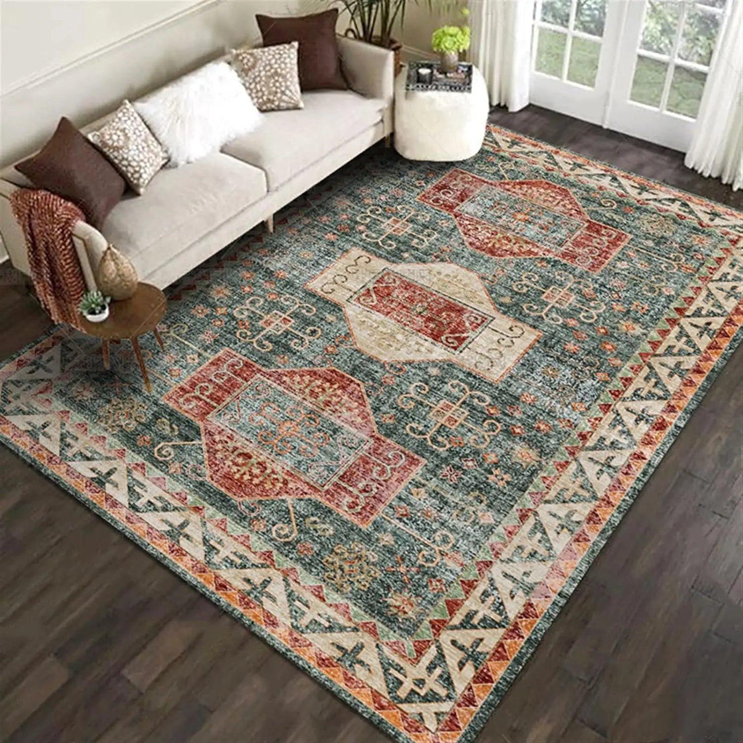 Custom Design Boho Style Wool Handmade Woven Rug With Tassels Wholesale Factory Bohemian Slip Stain Resistant Teppich