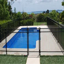 Black villa Steel Tubular Fence poles Design Backyard Railing for Swimming Pool Safety protective fencing