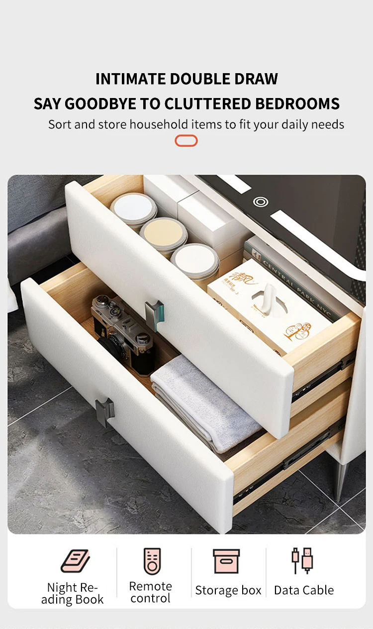 Modern Luxury Usb Interface Toughened Glass Large 2 Set Smart