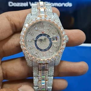 Hot Selling VVS Clarity Diamond Stainless Steel Men's Branded Watch 41mm Glass Limited Edition Luxury Antique Hip Hop Style