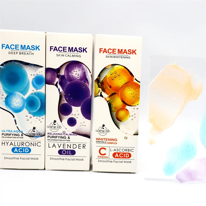 TLM Manufacturer OEM Wholesale Vitamin Hyaluronic Acid Face Mask Beauty Transparent Silk Deep Moisturizing Cosmetic Facial Mask