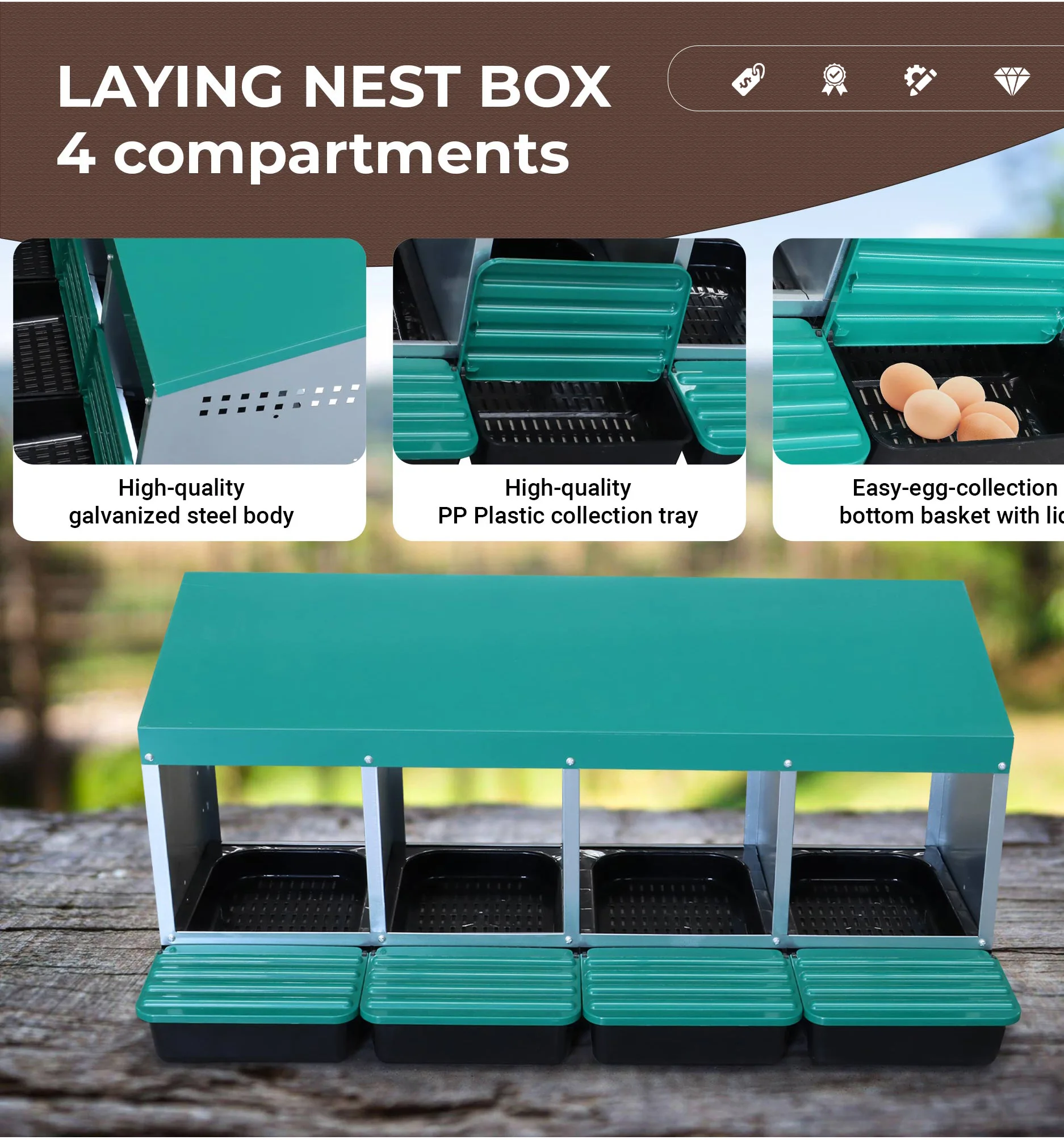 Outdoor Egg Laying Nest Box Mg04: All-weather Performance - Buy Laying