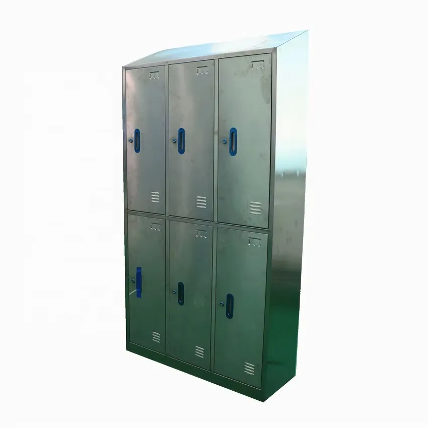 Stainless steel changing room lockers and benches for hygienic meat processing equipment in slaughterhouse