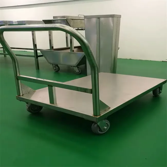Durable stainless steel worktops for meat processing plants and industrial production lines