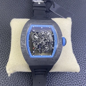 High-quality RM-055 Carbon Fiber Dial Men's Mechanical Watch Fashionable Sporty Trendy Tourbillon Automatic Luxury Brand Watches
