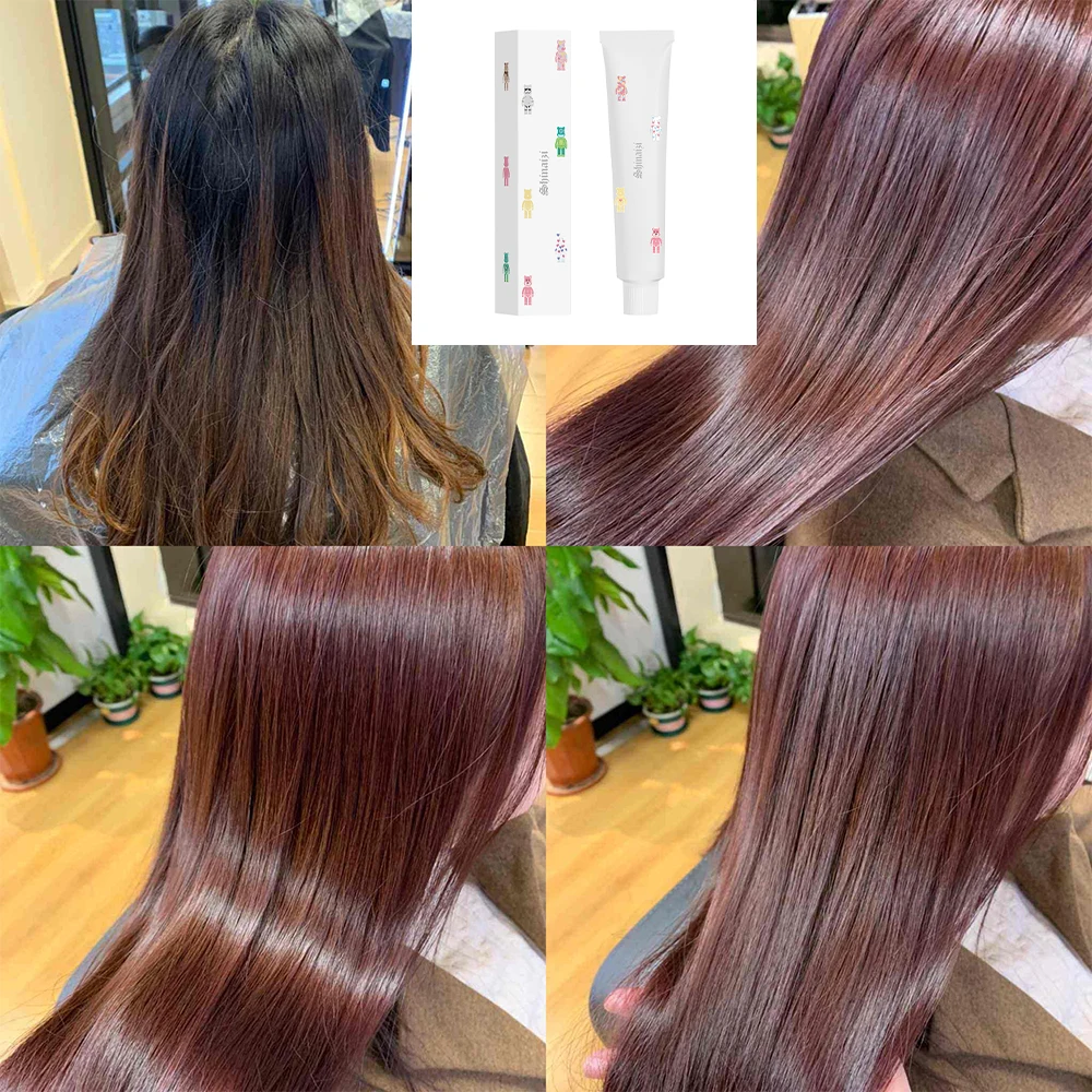 Long-Lasting Semi Permanent Dark Brown Instant Hair Color Salon - Main Image