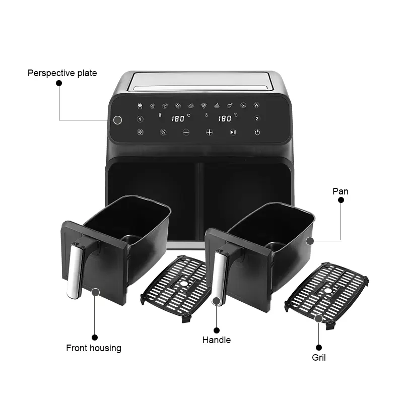 High Quality 8l Oven Big Capacity Dual Zone Large Pan Custom Electric