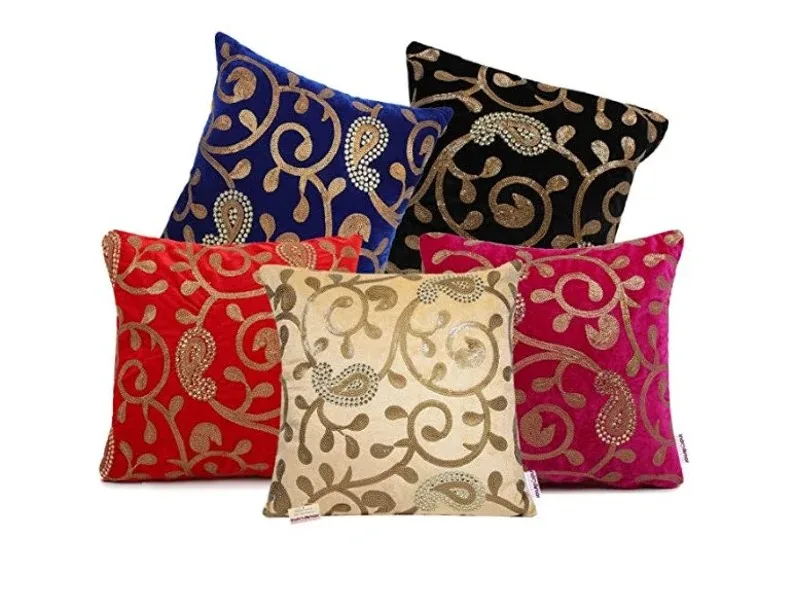 Velvet Cushion Covers With Sequin Embroidery Cushion Covers 16x16