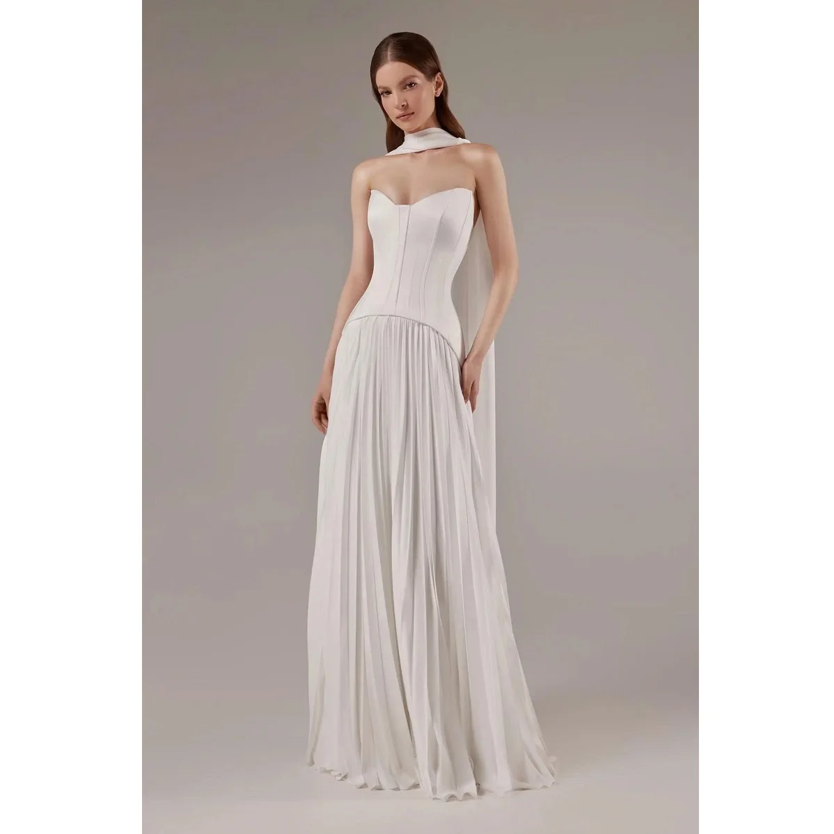 Ivory Satin Corset Wedding Dress - Elegant & Stylish Ivory Satin Corset Wedding Dress - Elegant & Stylish