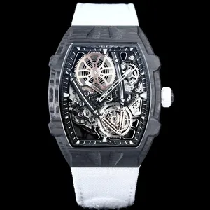 New Hot Selling Men's Automatic Watch Carbon Fiber case Nylon Strap Diving Function Pointer Dial Casual Men's Mechanical Watches