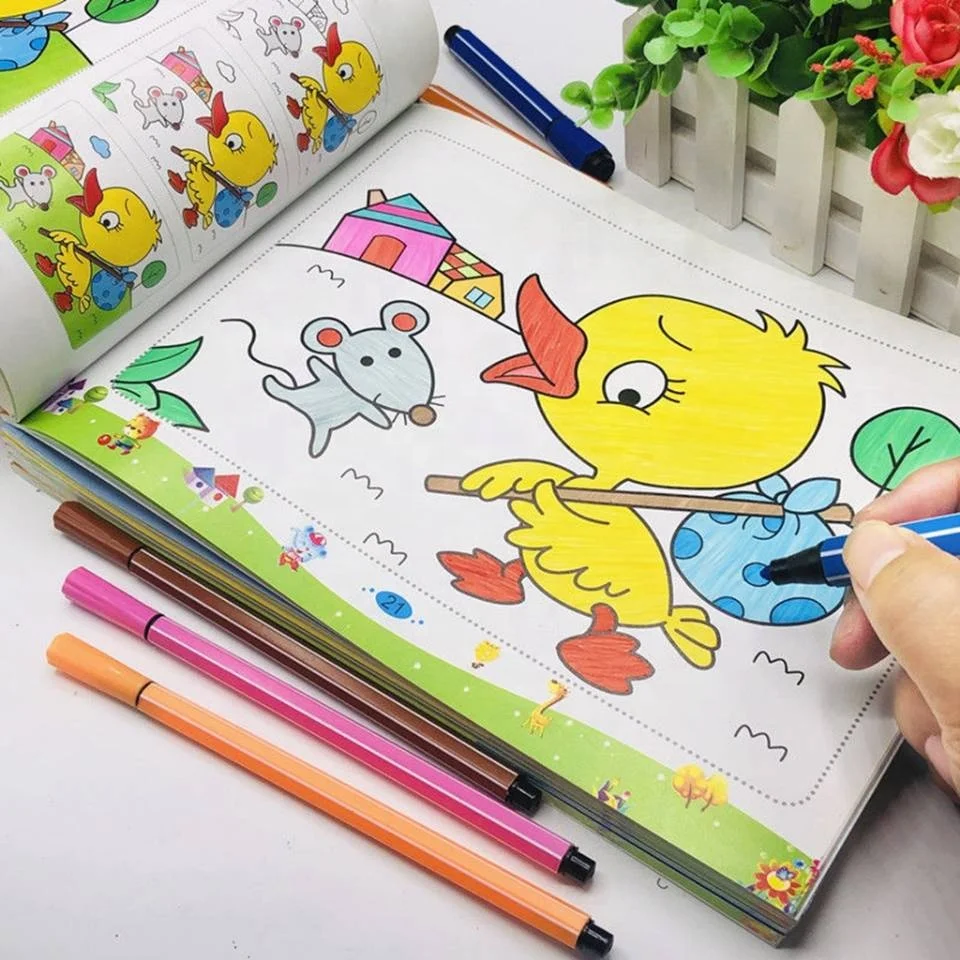 Children Coloring Book Printing Drawing Book With Pencil And Crayon ...