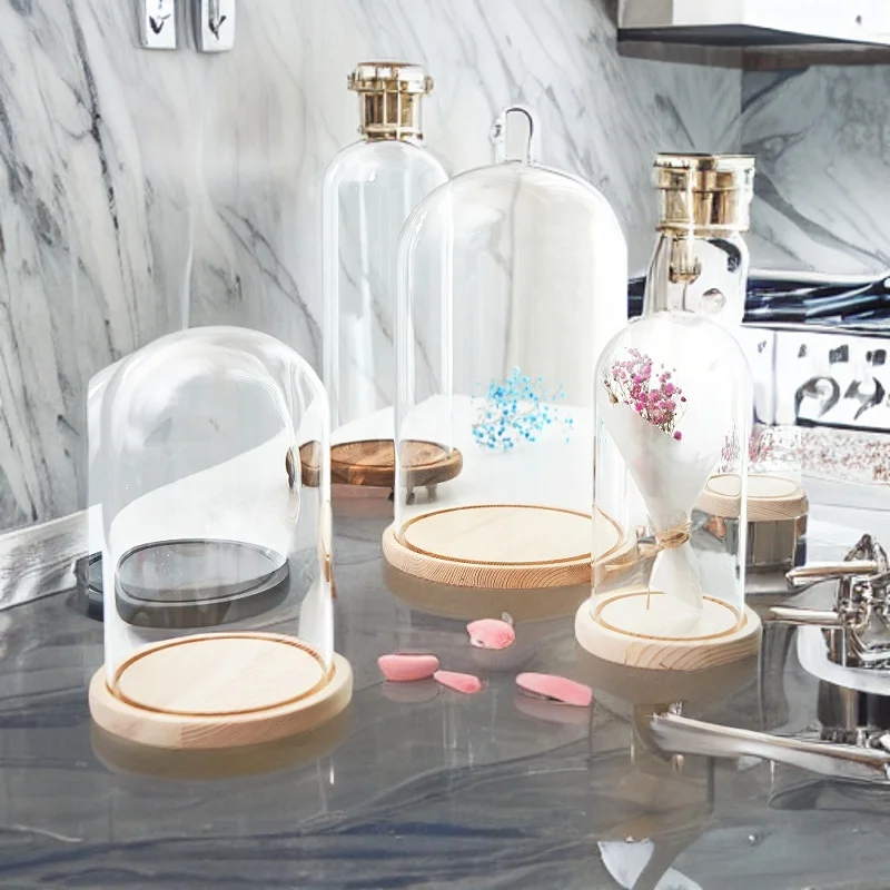 Manufacturer Wholesale Household Clear Candle Cake Stand Glass Dome
