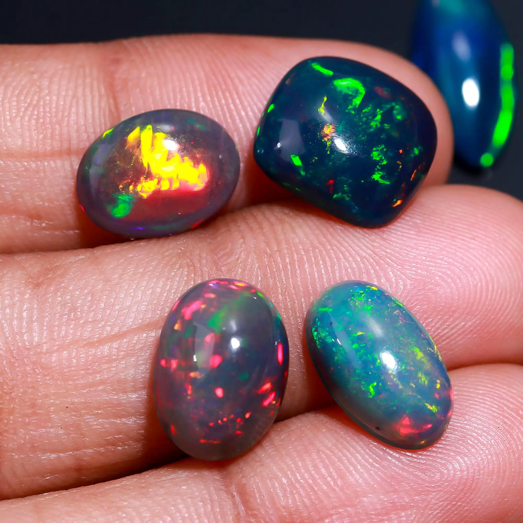 Amazing Quality Natural Ethiopian Opal Cabochon Gemstone Cabochon Loose Making Jewelry Pendant Ring Wholesaler Price Per Carat
