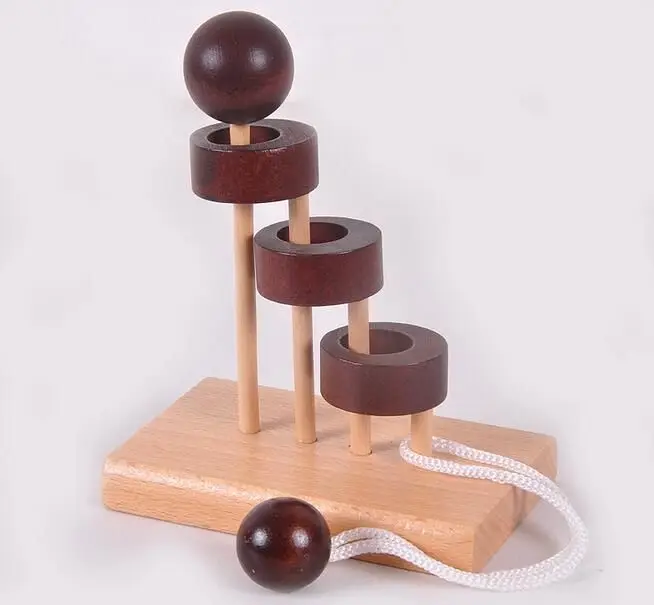 Warmhm Jouet Intellectuel en Bois 6 Cm Forme Tonneau pour Garçon et Filles et Adultes, Puzzle Luban Lock, Casse-tête Éducatif de Réflexion
