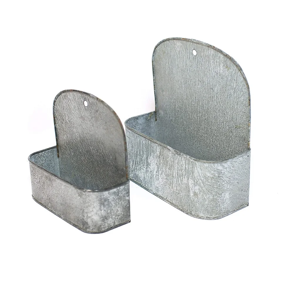 Galvanized Planters Plant Large Plant Pot With Handle Outdoor Large Different Shapes Wholesale