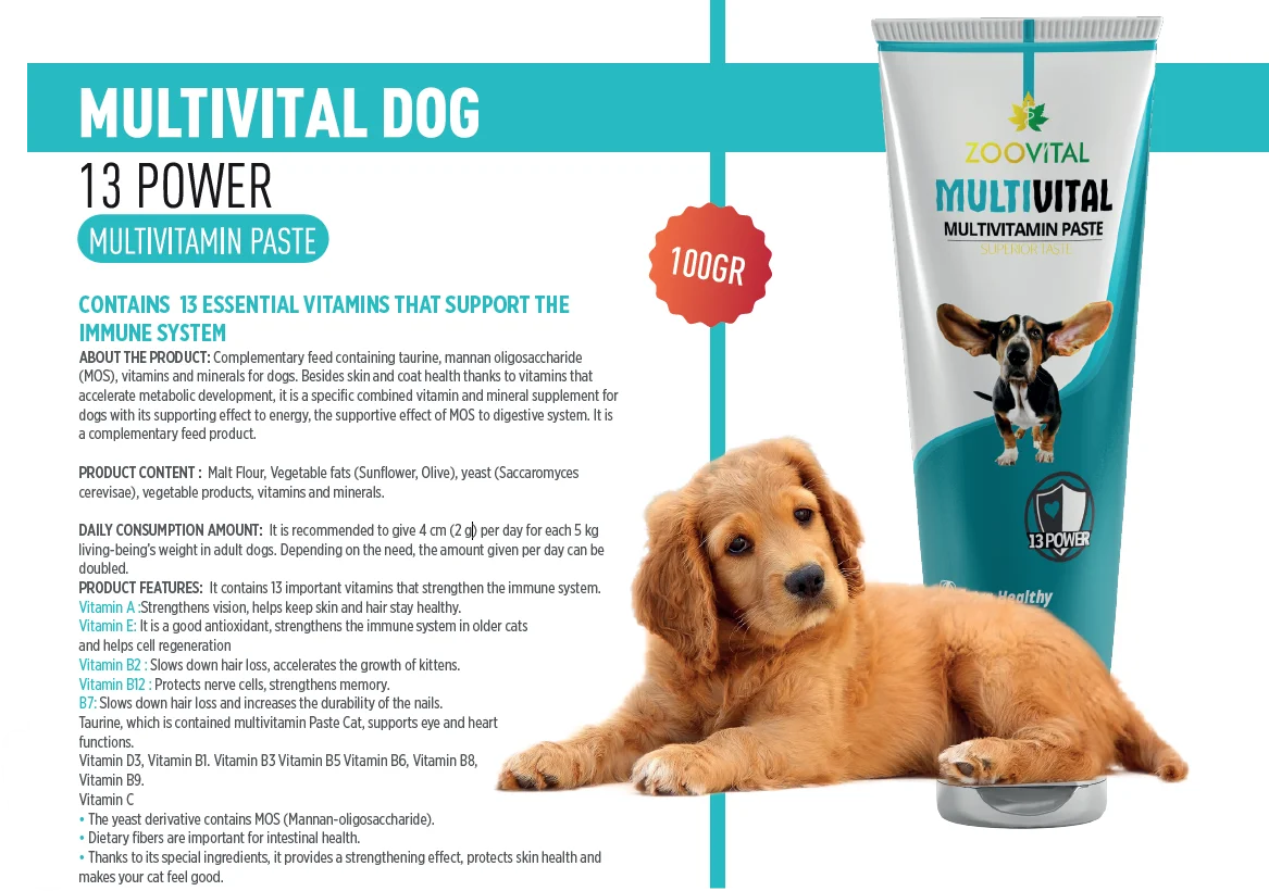Dog Multivitamin Paste 13 Power Contains 13 Essential Vitamins That
