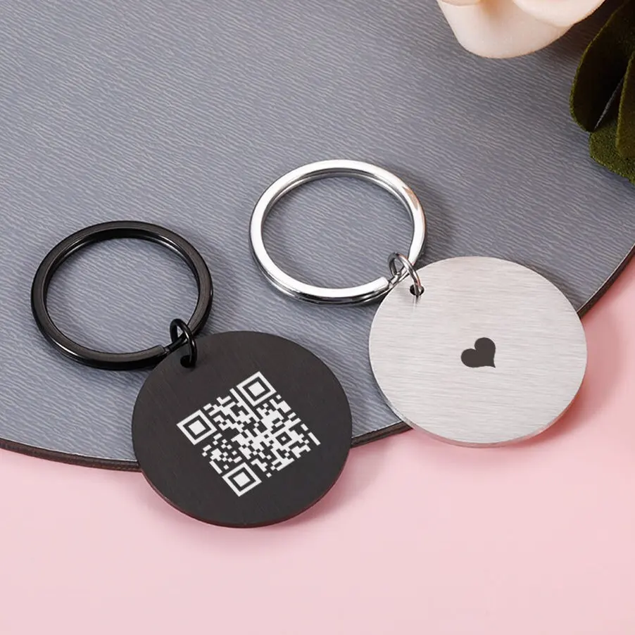 Custom QR Code Keychain Favourite Song QR Scan Keyring Spotify Music Keychain